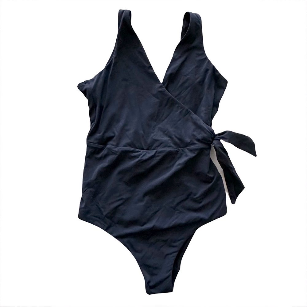 Jets by Jessika Allen Women’s One Piece Wrap Bathing Suit in Navy Size 8